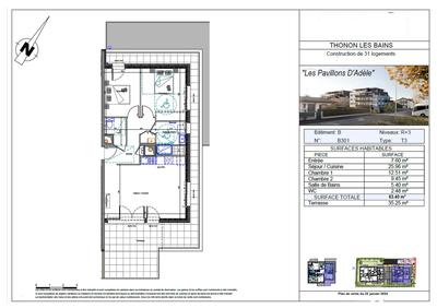 Appartement - 63 m² - 3 pièces