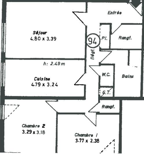 Appartement - 67 m² - 3 pièces