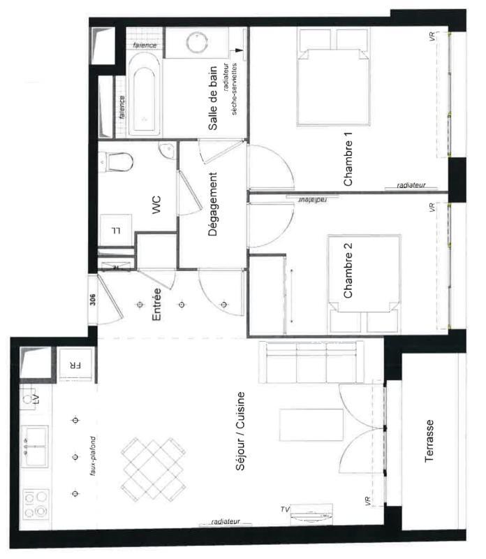 Appartement - 62 m² - 3 pièces