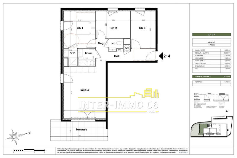 Appartement - 68 m² - 4 pièces
