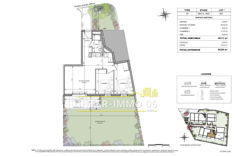 Appartement - 57 m² - 3 pièces