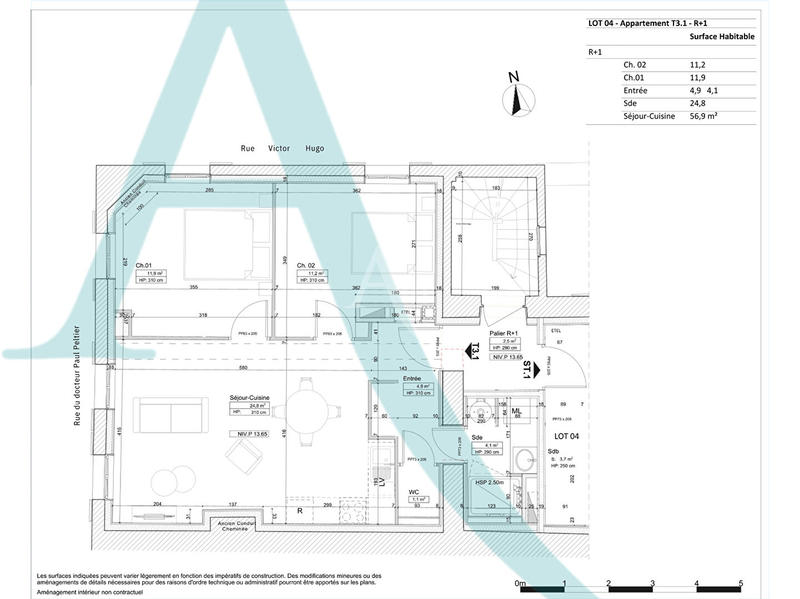 Appartement - 58 m² - 3 pièces