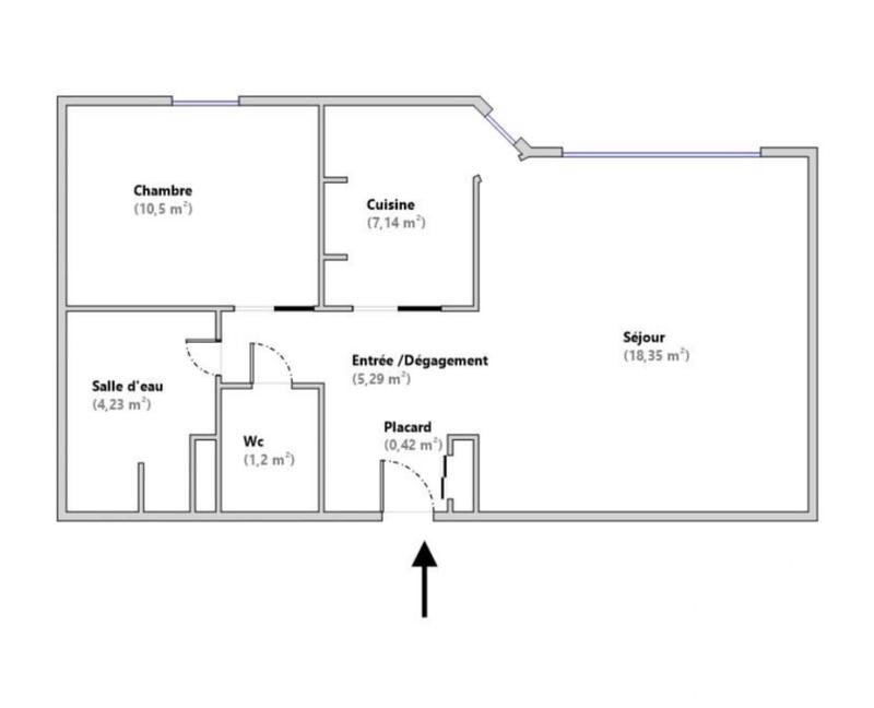 Appartement - 47 m² - 2 pièces