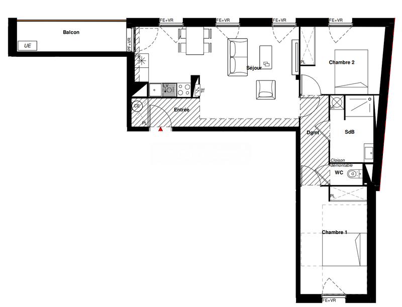 Appartement - 63 m² - 3 pièces