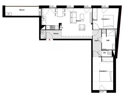 Appartement - 63 m² - 3 pièces