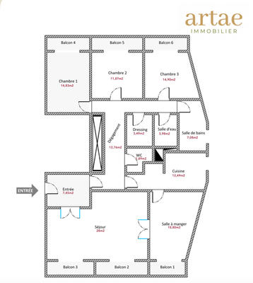 Appartement - 137 m² - 5 pièces