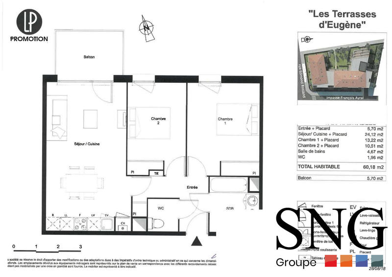 Appartement - 60 m² - 3 pièces