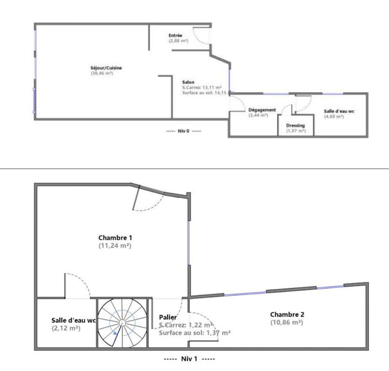 Duplex - 90 m² - 4 pièces