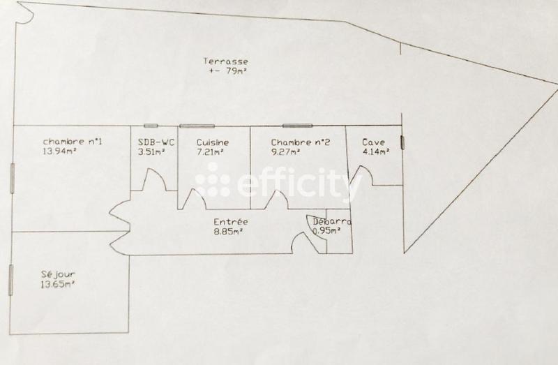 Appartement - 59 m² - 3 pièces