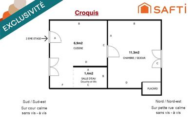 Appartement - 20 m² - 1 pièce