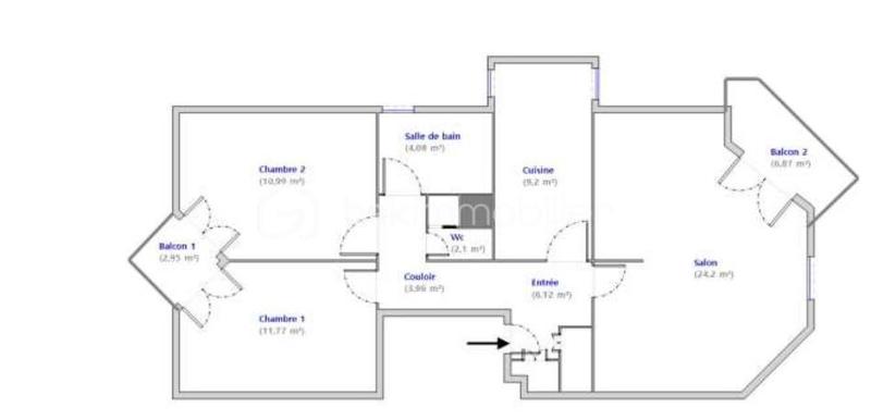 Appartement - 74 m² - 3 pièces