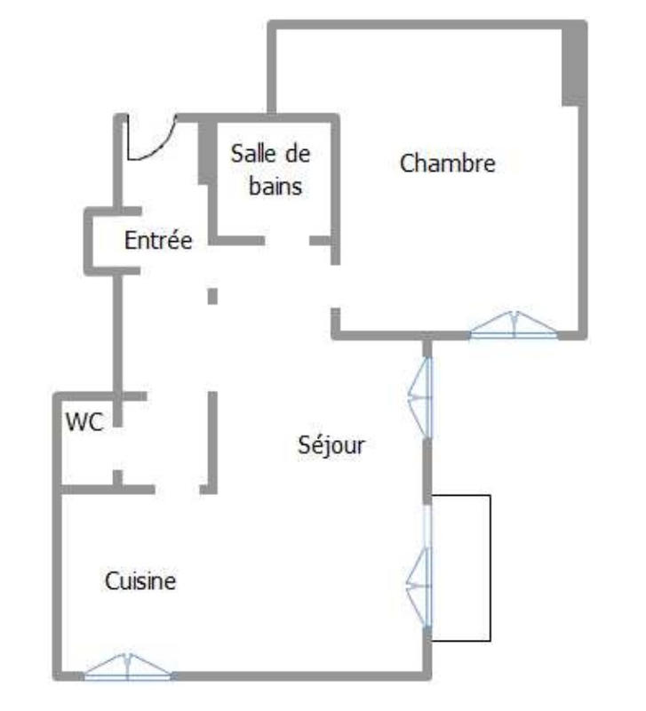 Appartement - 55 m² - 3 pièces