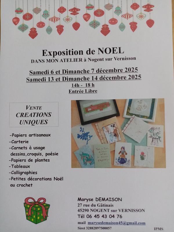 Exposition atelier - tableaux, carterie...
