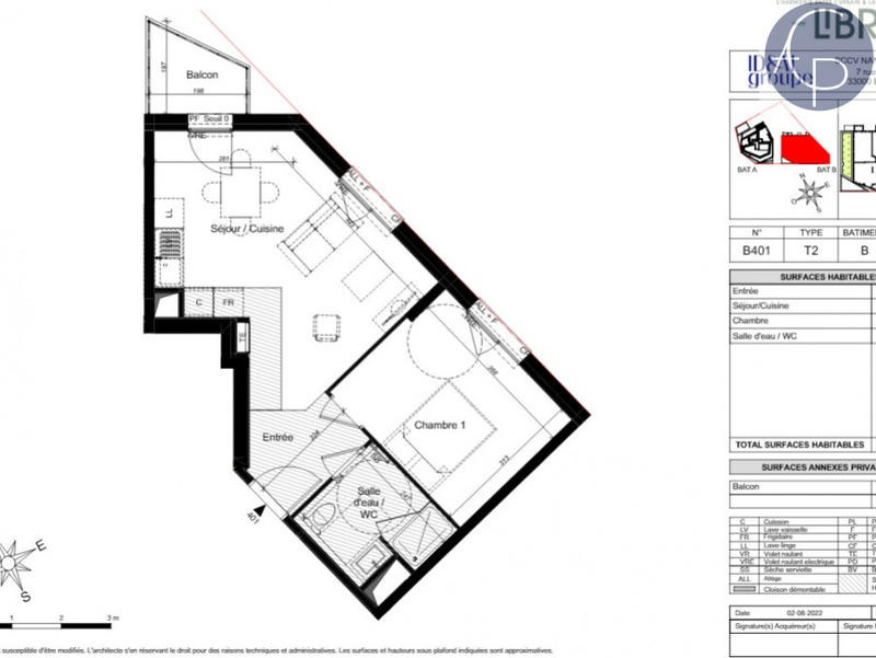 Appartement - 40 m² - 2 pièces