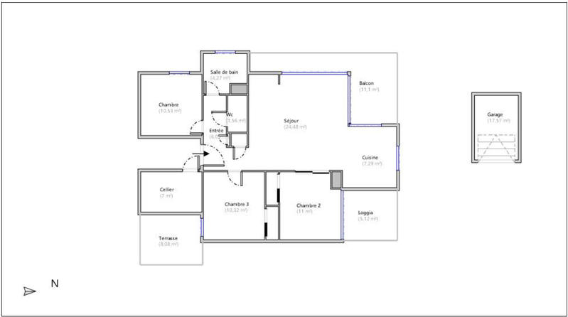Appartement - 75 m² - 4 pièces
