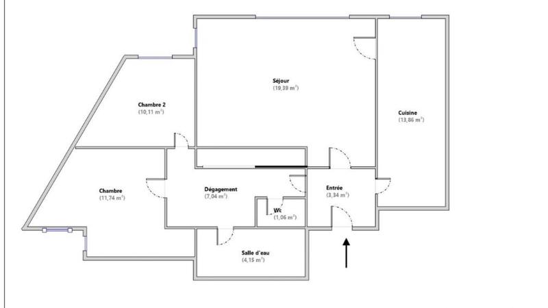 Appartement - 71 m² - 3 pièces