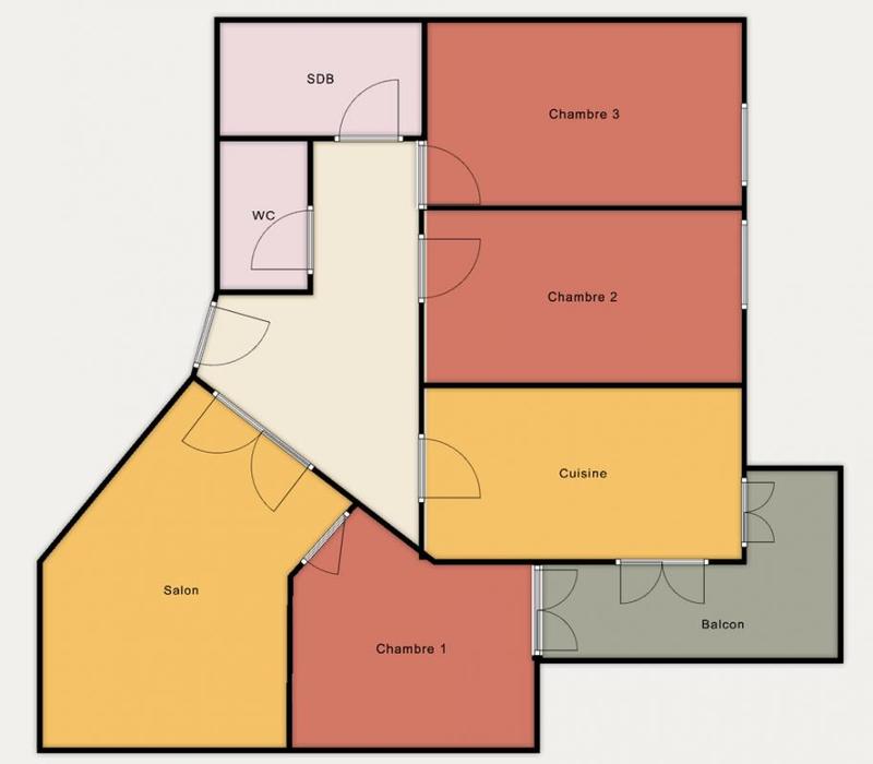 Chambre - 24 m² - 3 pièces