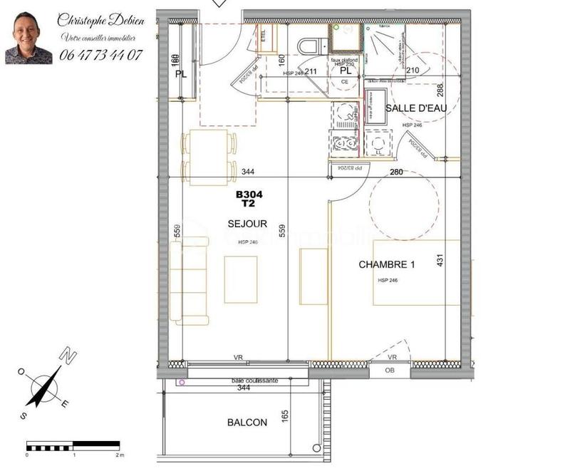 Appartement - 44 m² - 2 pièces