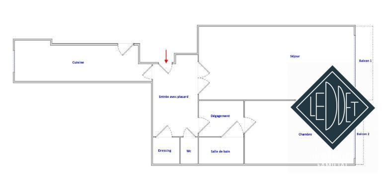 Appartement - 88 m² - 2 pièces