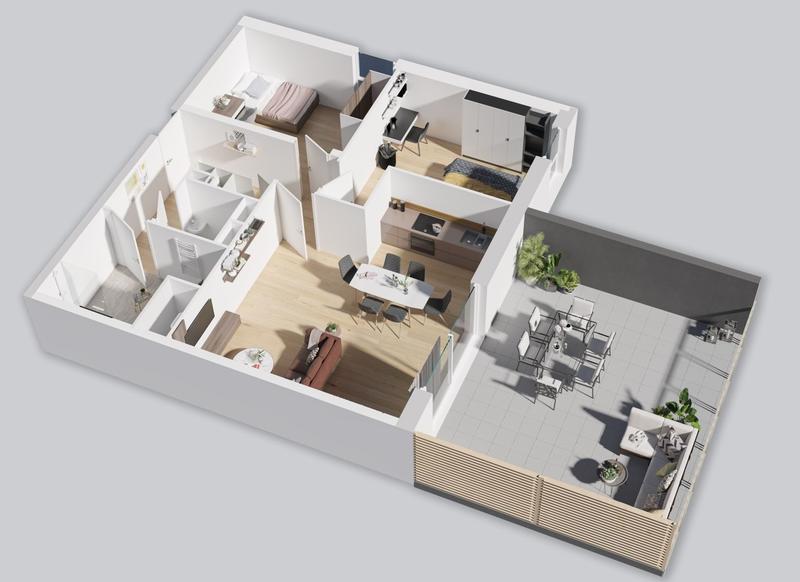 Appartement - 73 m² - 3 pièces