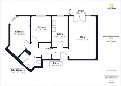 Appartement - 65 m² - 3 pièces