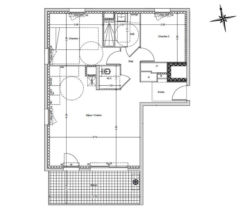 Appartement - 68 m² - 3 pièces