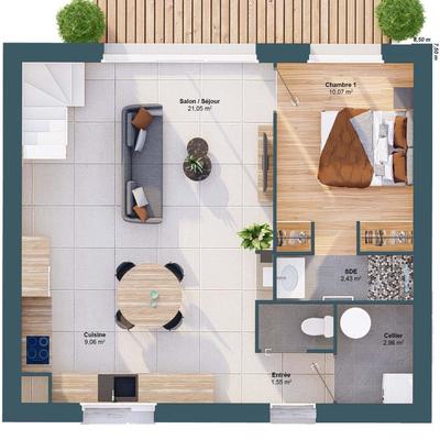 Maison - 95 m² - 6 pièces