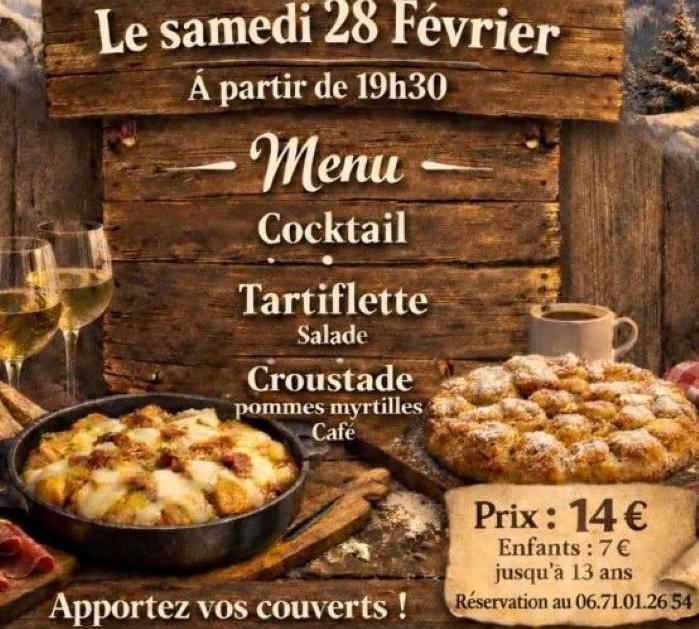 Repas à Monteton soirée after ski