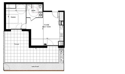 Appartement - 42 m² - 2 pièces