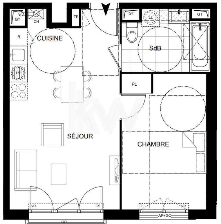 Appartement - 42 m² - 2 pièces