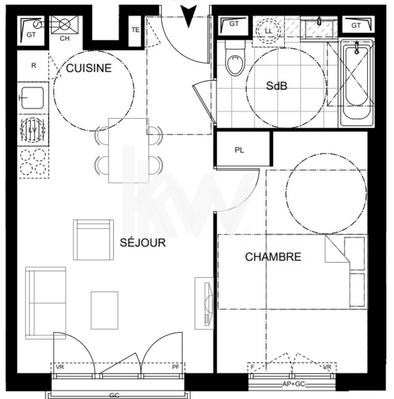 Appartement - 42 m² - 2 pièces