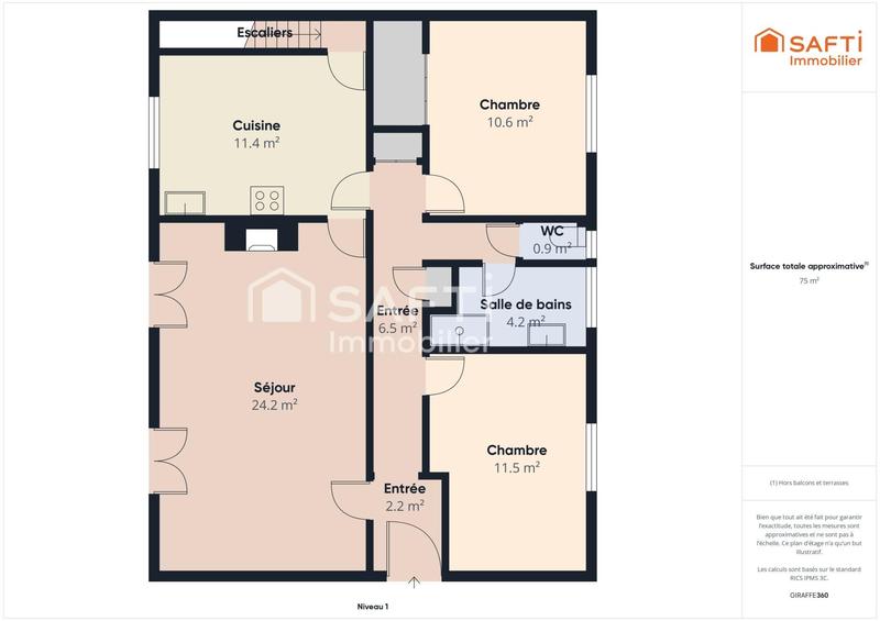 Maison - 88 m² - 5 pièces