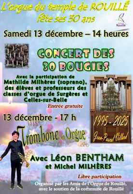 Orgue, trombone, voix : les 30 ans de l'orgue du temple