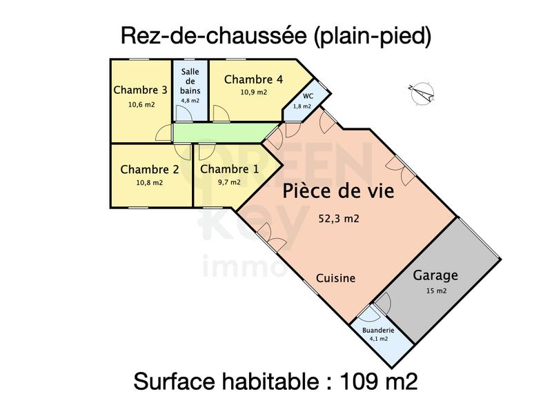 Maison - 109 m² - 6 pièces