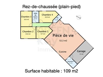 Maison - 109 m² - 6 pièces