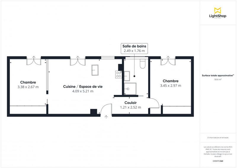 Appartement - 51 m² - 3 pièces