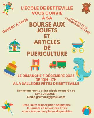 Bourse aux jouets de l'école de betteville