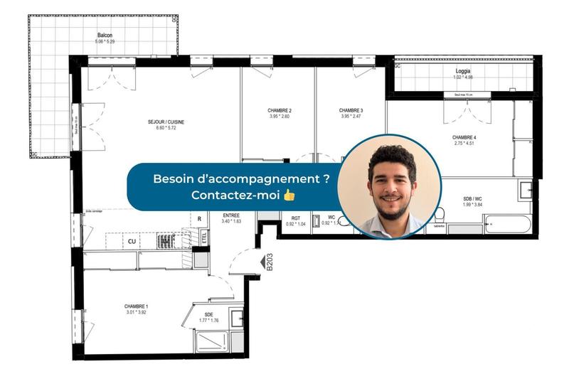 Appartement - 110 m² - 5 pièces