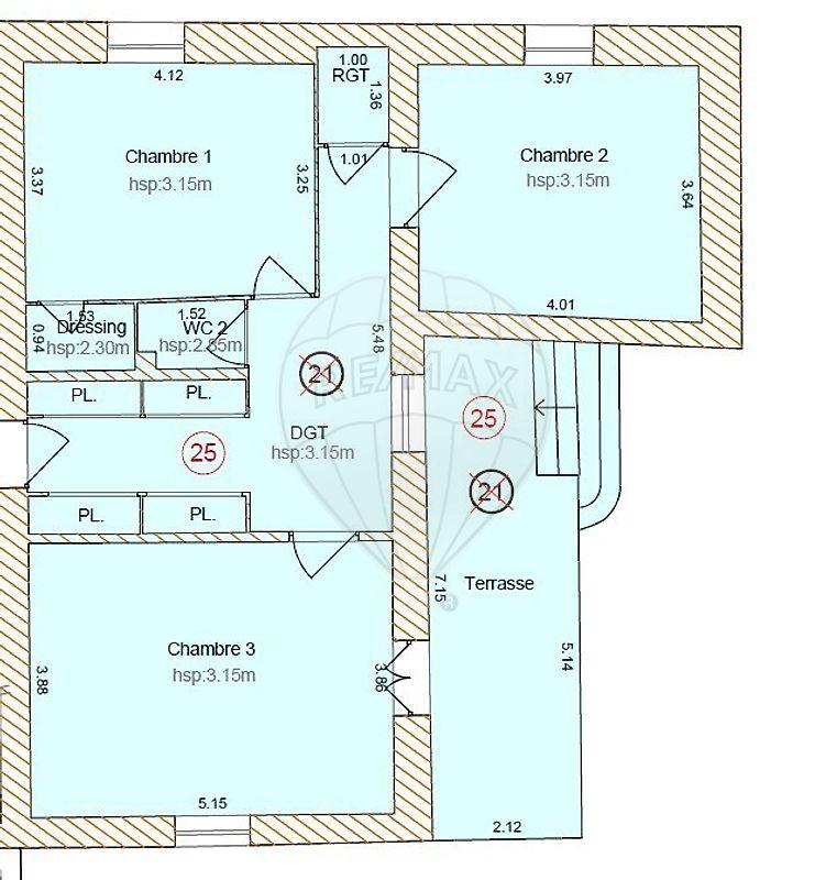 Appartement - 87 m² - 3 pièces