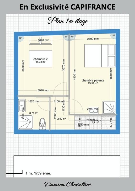 Maison - 62 m² - 3 pièces