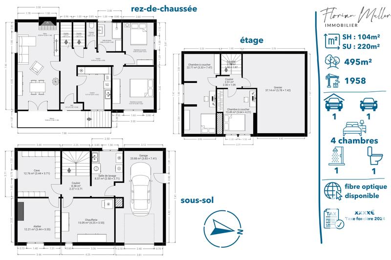 Maison - 104 m² - 5 pièces