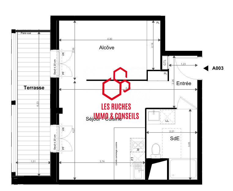 Appartement - 37 m² - 1 pièce