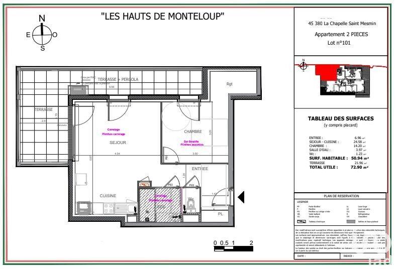 Appartement - 50 m² - 2 pièces