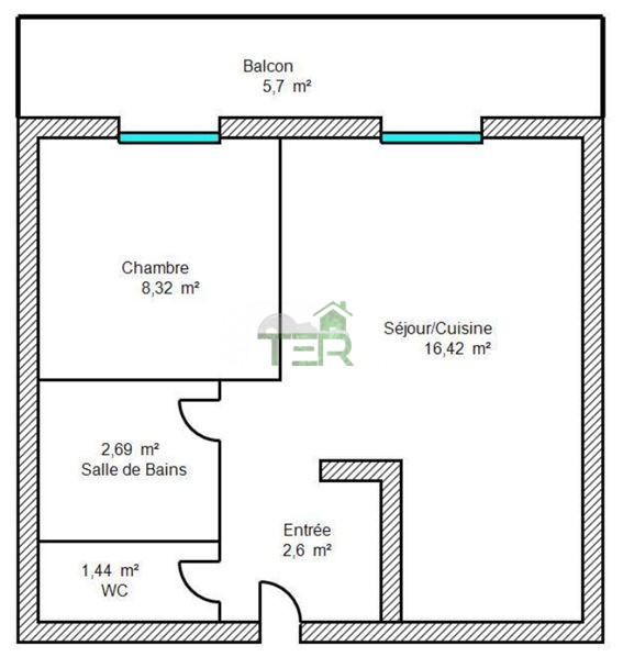 Appartement - 31 m² - 2 pièces