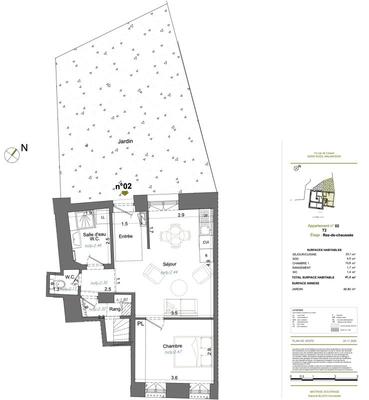 Appartement - 41 m² - 2 pièces