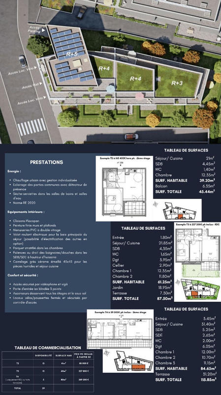 Appartement - 80 m² - 4 pièces