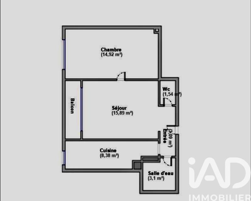 Appartement - 47 m² - 2 pièces