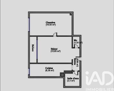 Appartement - 47 m² - 2 pièces