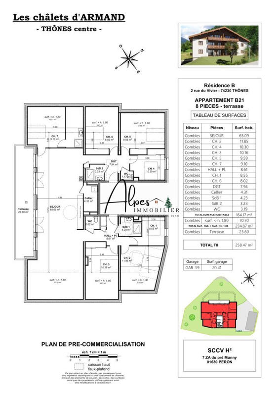 Appartement - 80 m² - 3 pièces