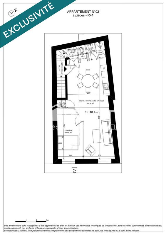 Appartement - 48 m² - 2 pièces